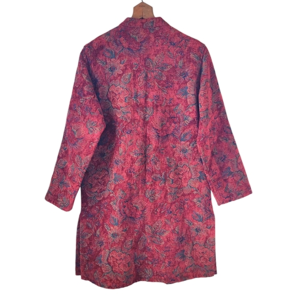 Vintage 90's Tapestry Coat Chicos Boho Indie Size 2 - Picture 6 of 13